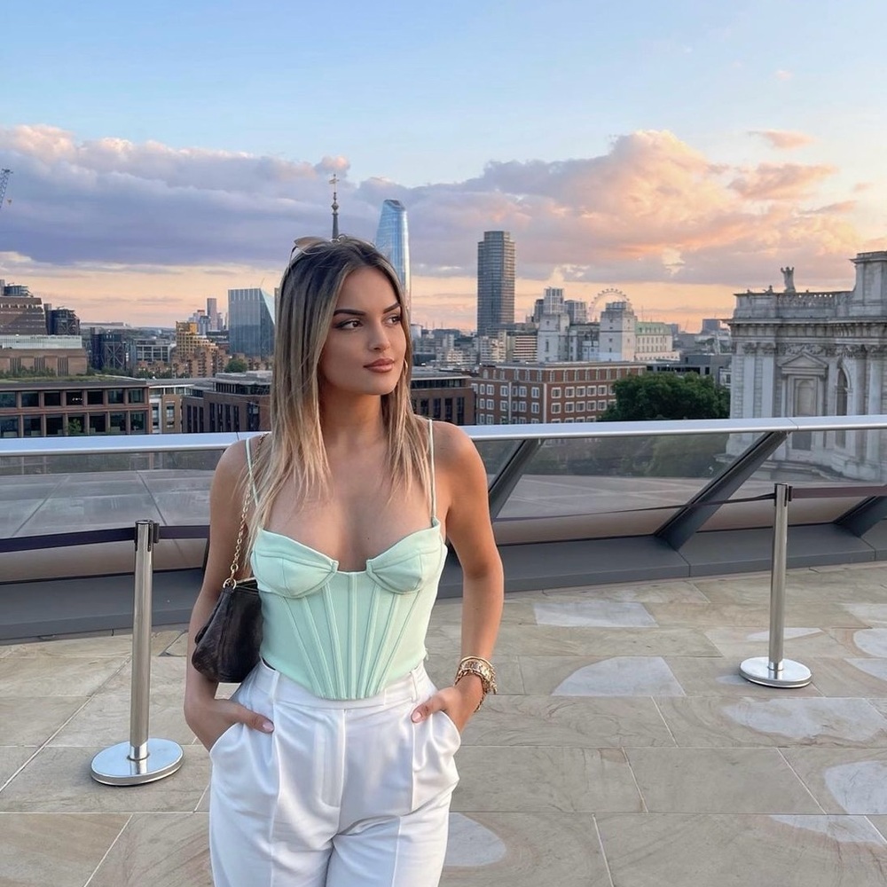 Mint Green Corset Top Crop Top Blouse - Picture 2 of 7